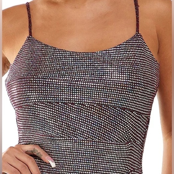 CITY STUDIOS Juniors' Sparkle Cowl-Back Bodycon Dress, evening wine size XXS - Picture 3 of 10